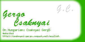 gergo csaknyai business card